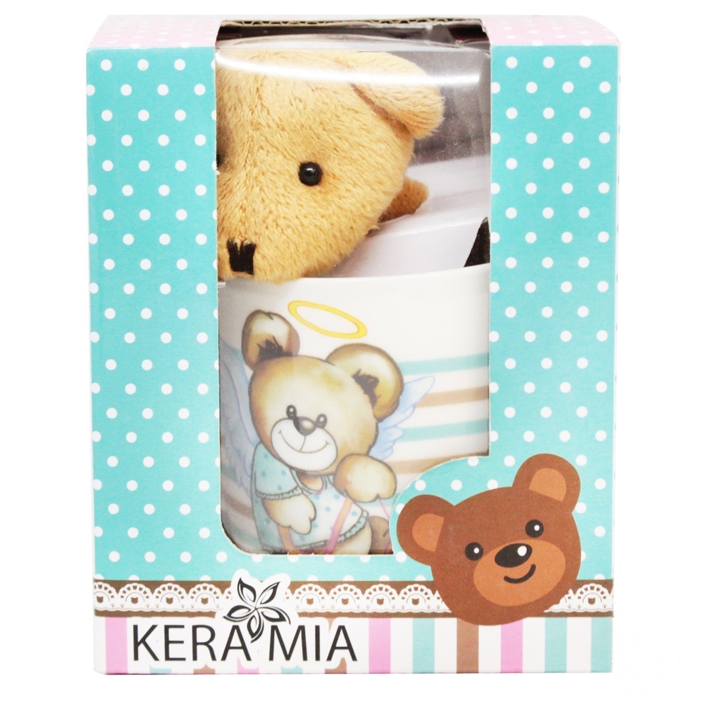 

Чашка Keramia Медвежонок-ангел 320мл + мягкая игрушка