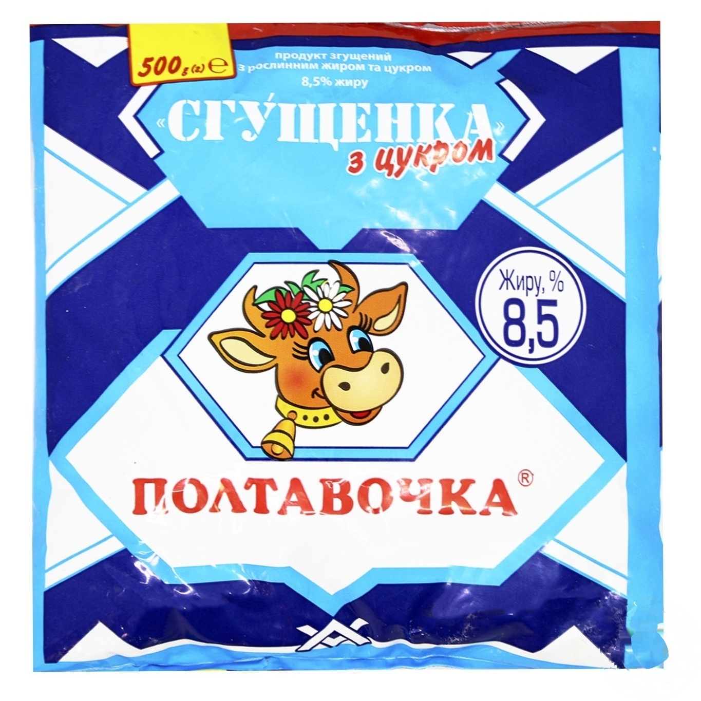

Продукт сгущенный Полтавочка с растительным жиром и сахаром 8.5% 500г