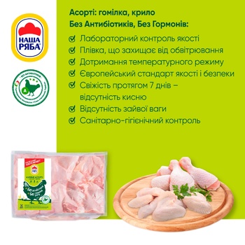 Nasha Ryaba Leg + Wing Chilled Assorted Chicken ~2kg - buy, prices for Auchan - photo 4