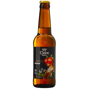 Сидр Cidre Royal Яблочный полусладкий газированный 0,33л - купить, цены на МегаМаркет - фото 1