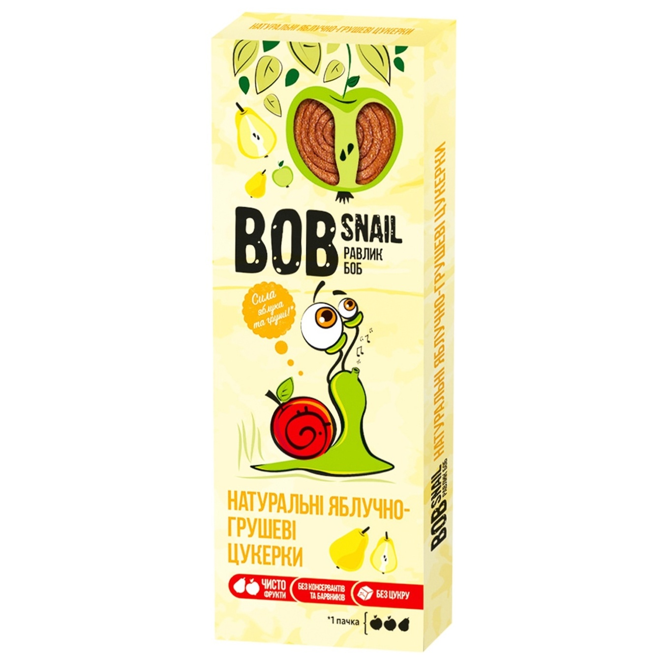 

Конфеты Bob Snail натуральные яблочно-грушевые 30г