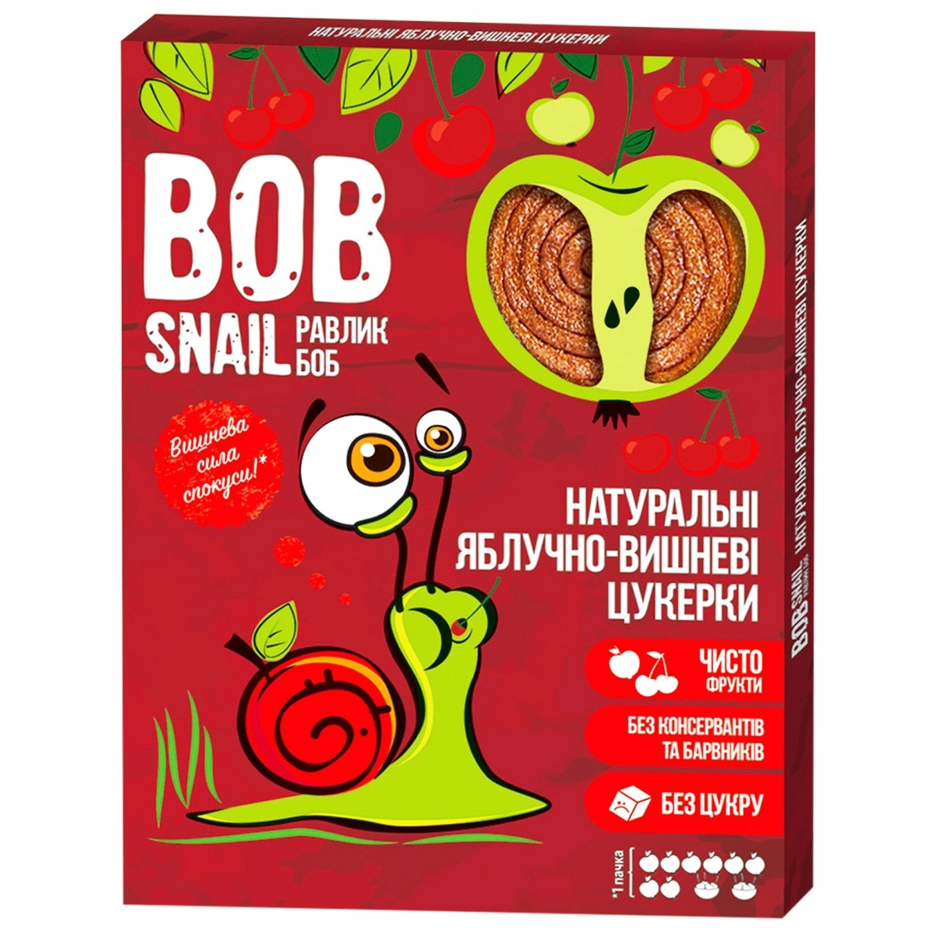

Конфеты Bob Snail яблочно-вишневые натуральные 120г