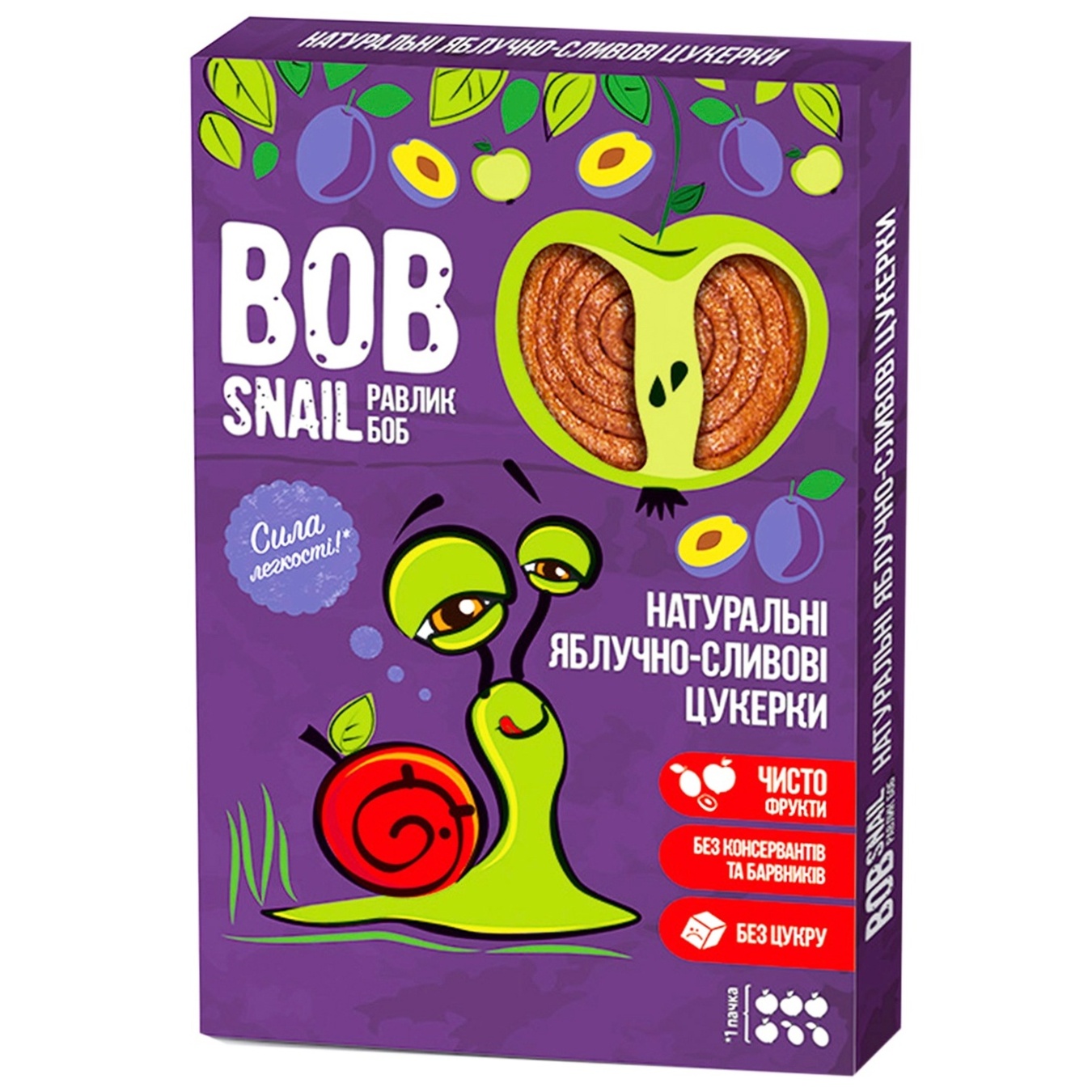 

Конфеты Bob Snail яблочно-сливовые 60г