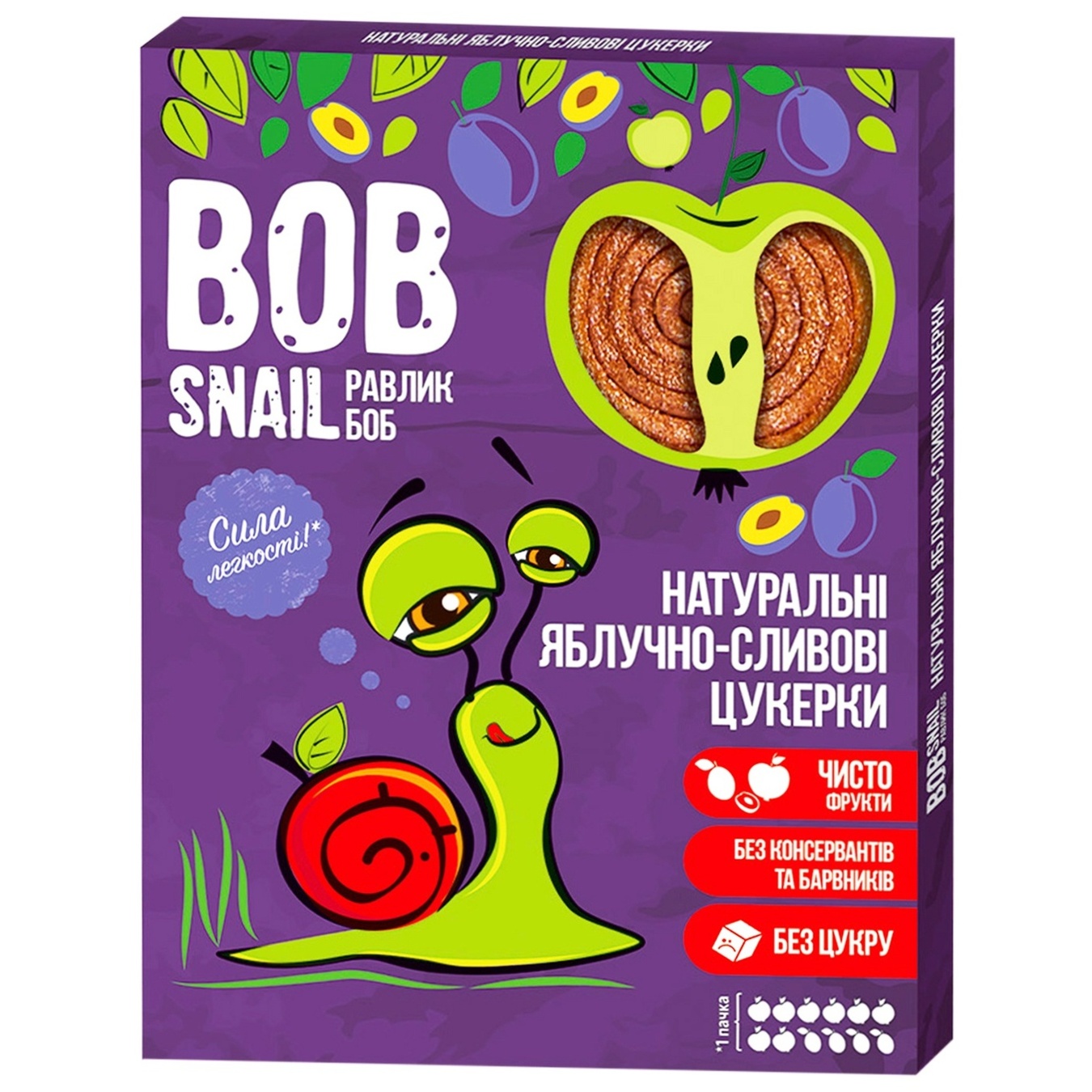 

Конфеты Bob Snail яблочно-сливовые натуральные 120г