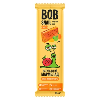 Мармелад Bob Snail Яблоко-манго-тыква-чиа натуральный без сахара 38г - купить, цены на Auchan - фото 1