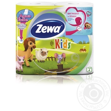 Туалетний папір Zewa Kids білий тришаровий 4 рулони купити, ціни на МегаМаркет - фото 2