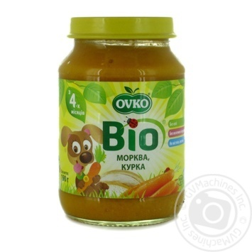 Ovko for children from 4 months with chicken-carrot puree 190g - buy, prices for MegaMarket - photo 1