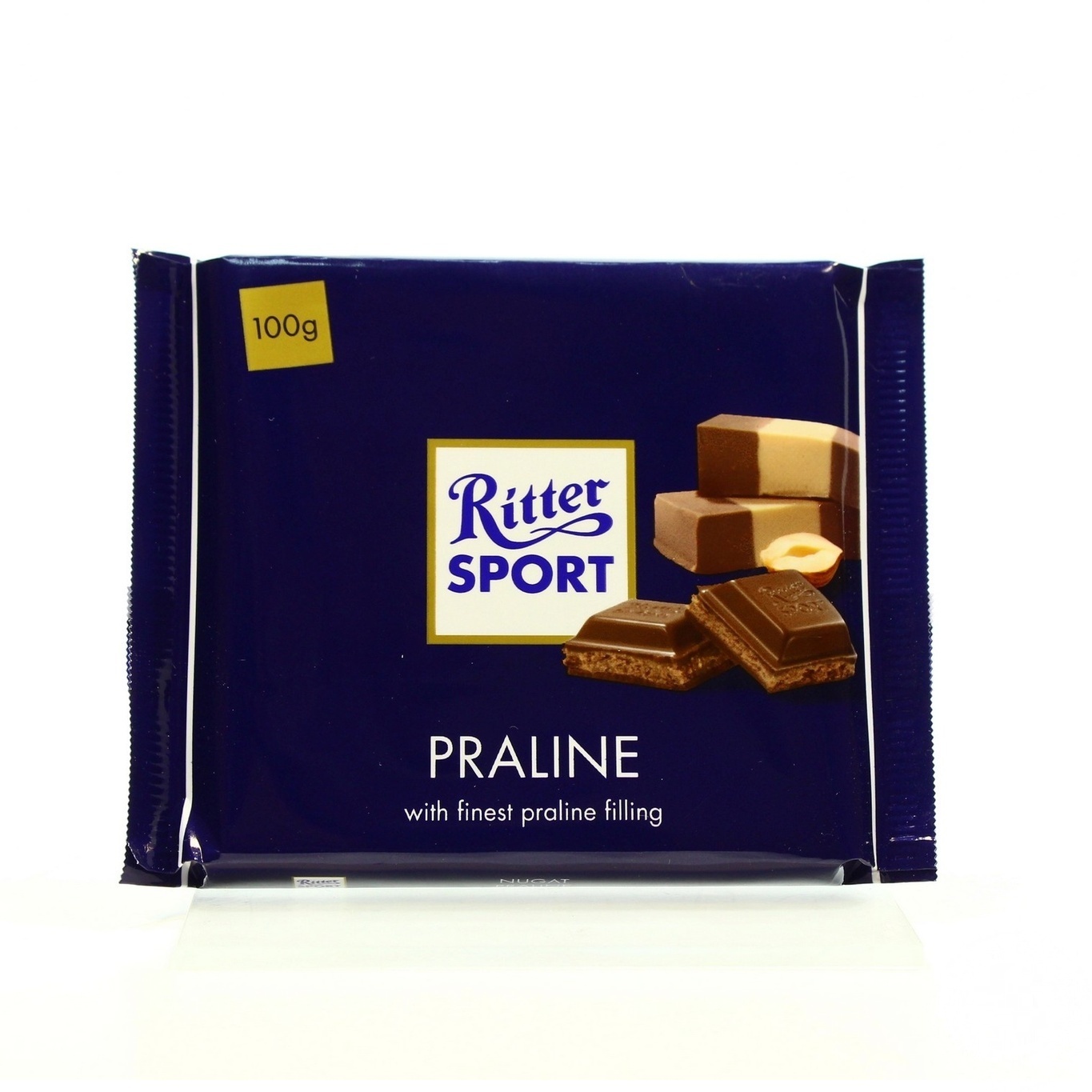 

Шоколад молочный Ritter Sport с начинкой пралине 100г