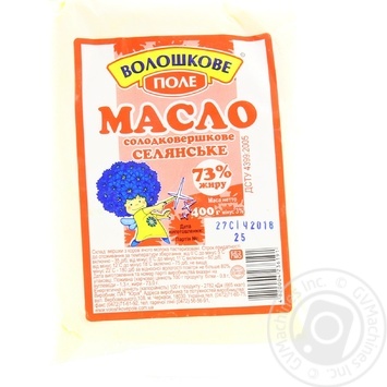 Масло Волошкове поле Крестьянское сладкосливочное 73% 400г купить, цены на МегаМаркет - фото 1