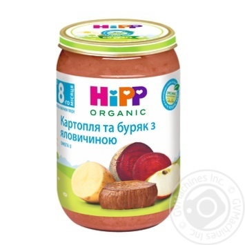 Мясо-овощное пюре Hipp Картофель и свекла с говядиной с 8-ми месяцев 220г купить, цены на МегаМаркет - фото 1
