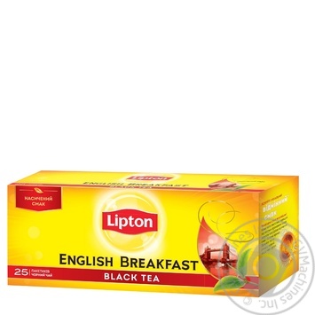 Lipton Чорний чай в пакетиках English Breakfast 25шт купити, ціни на МегаМаркет - фото 2