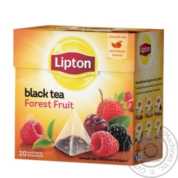 Чай чорний Lipton Forest Fruit в пірамідках 20шт купити, ціни на МегаМаркет - фото 1