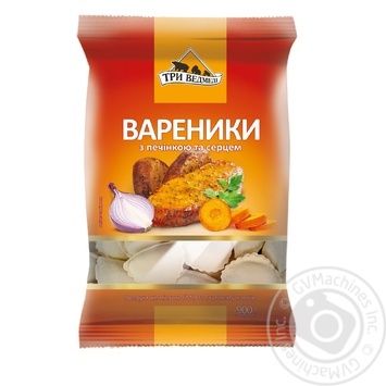 ВареникиТри Ведмеді з печінкою та серцем 900г купити, ціни на МегаМаркет - фото 1
