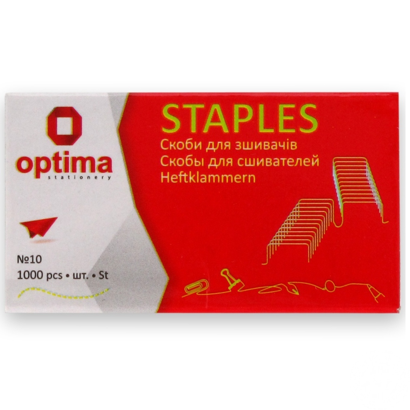 

Скобы для сшивателей Optima №10 1000шт