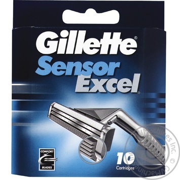 Сменные картриджи для бритья Gillette Sensor Excel 10шт купить, цены на МегаМаркет - фото 1