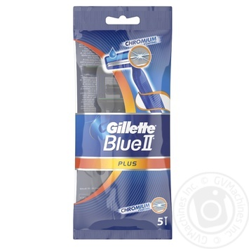 Станок для гоління Gillette Blue ІІ Plus чоловічий одноразовий 5шт купити, ціни на МегаМаркет - фото 1