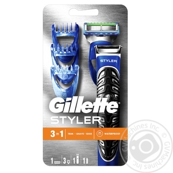 Styler 3-In-1 Men's Body Groomer With Beard Trimmer Gillette Fusion ProGlide Styler - buy, prices for MegaMarket - photo 1