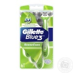 Одноразові бритви Gilette Blue 3 SenseCare 6шт
