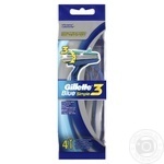 Бритва одноразова Gillette Blue Simple3 4шт/уп