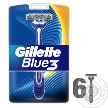 Бритвы одноразовые Gillette Blue3 6шт купить, цены на МегаМаркет - фото 2