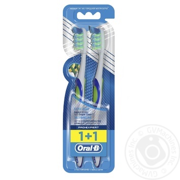 Зубна щітка Oral-B Pro-Expert Екстра Чищення середня 2шт купити, ціни на МегаМаркет - фото 1