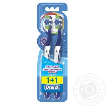 Зубна щітка Oral-B Комплекс П'ятистороннє Чищення середня 2шт купити, ціни на МегаМаркет - фото 1