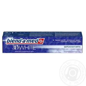 Зубная паста Blend-a-med 3D White Деликатное Отбеливание 100мл купить, цены на МегаМаркет - фото 1