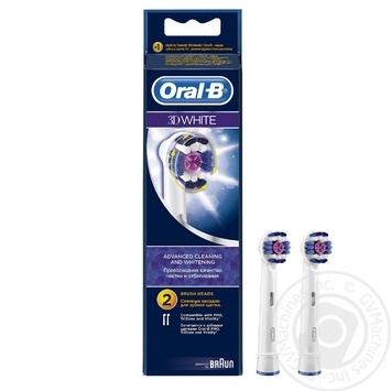 Сменные насадки для электрических зубных щеток Oral-B 3D White 2шт купить, цены на МегаМаркет - фото 3