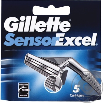 Картридж для бритья Gillette Sensor Excel сменный 5шт - купить, цены на Auchan - фото 2