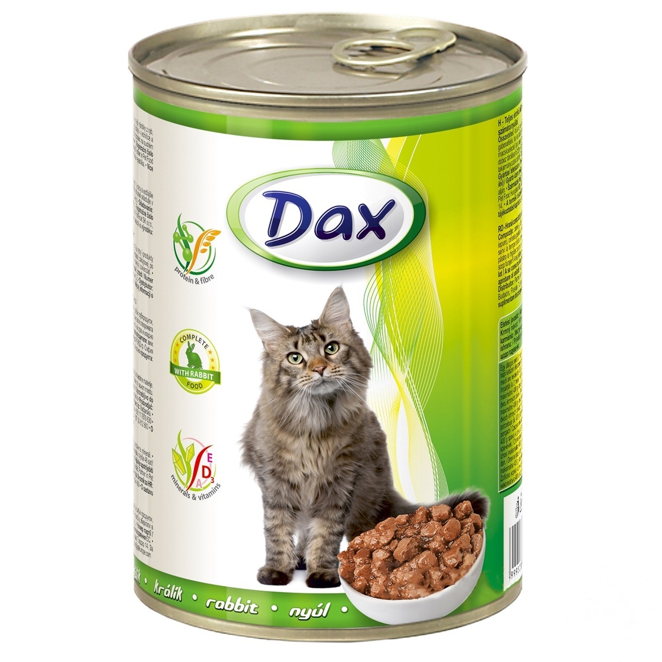 

Корм для котов Dax с кроликом ж\б 415г