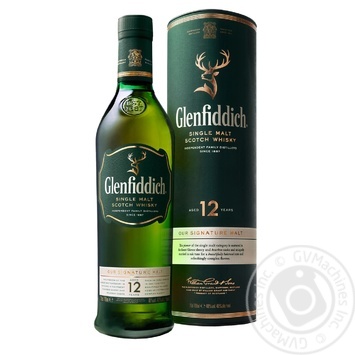 Glenfiddich 12 years Whiskey 40% 1l in tube - buy, prices for MegaMarket - photo 1