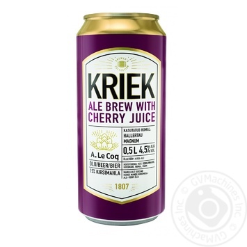 Пиво A. Le Coq Kriek Аle with Сherry Juice 4.5% 0,5л - купить, цены на МегаМаркет - фото 1