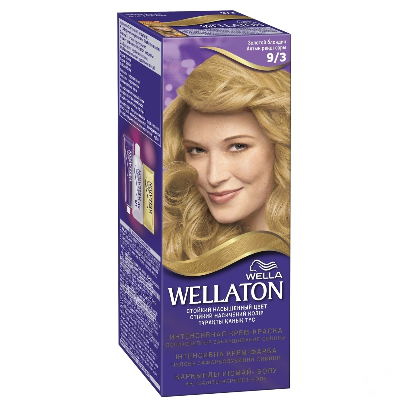 

Стойкая крем-краска Wellaton-Золотой блондин 9/3