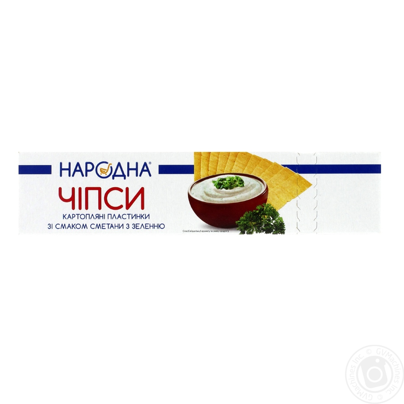 

Чипсы картофельные Сметана/зелень Народная 60г
