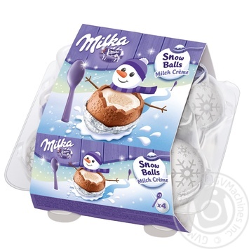 Шоколад молочний Milka Snow Balls з кремовою молочною начинкою 112г - купити, ціни на NOVUS - фото 2