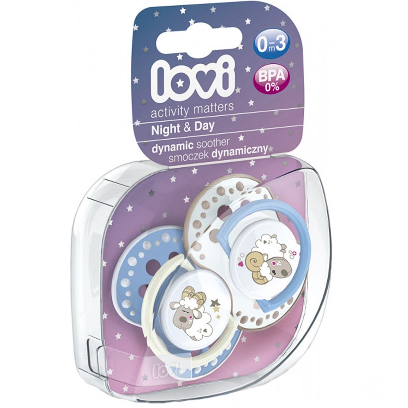 

Пустышка Lovi Night & Day динамическая 0-3мес 2шт