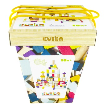 Cubika Wooden Constructor 1 in a bucket 100pcs. - buy, prices for MegaMarket - photo 1