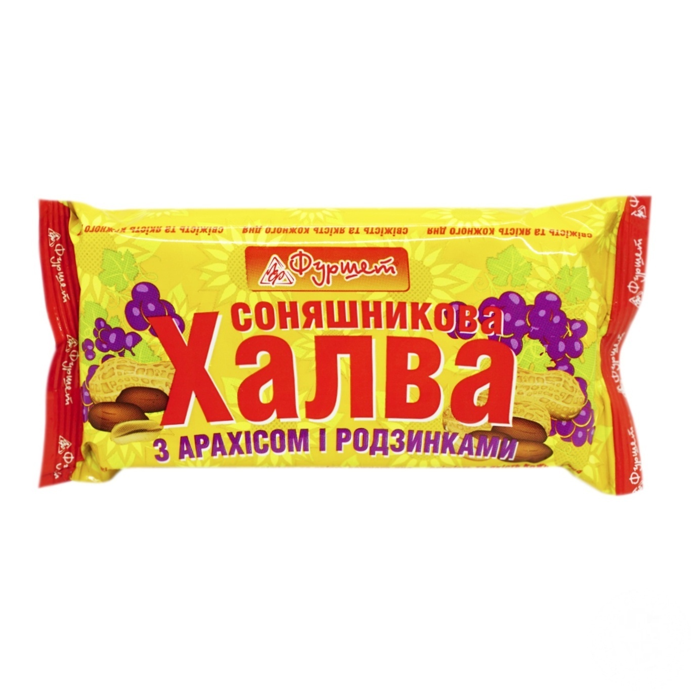 

Халва Фуршет подсолнечная с арахисом и изюмом 195г