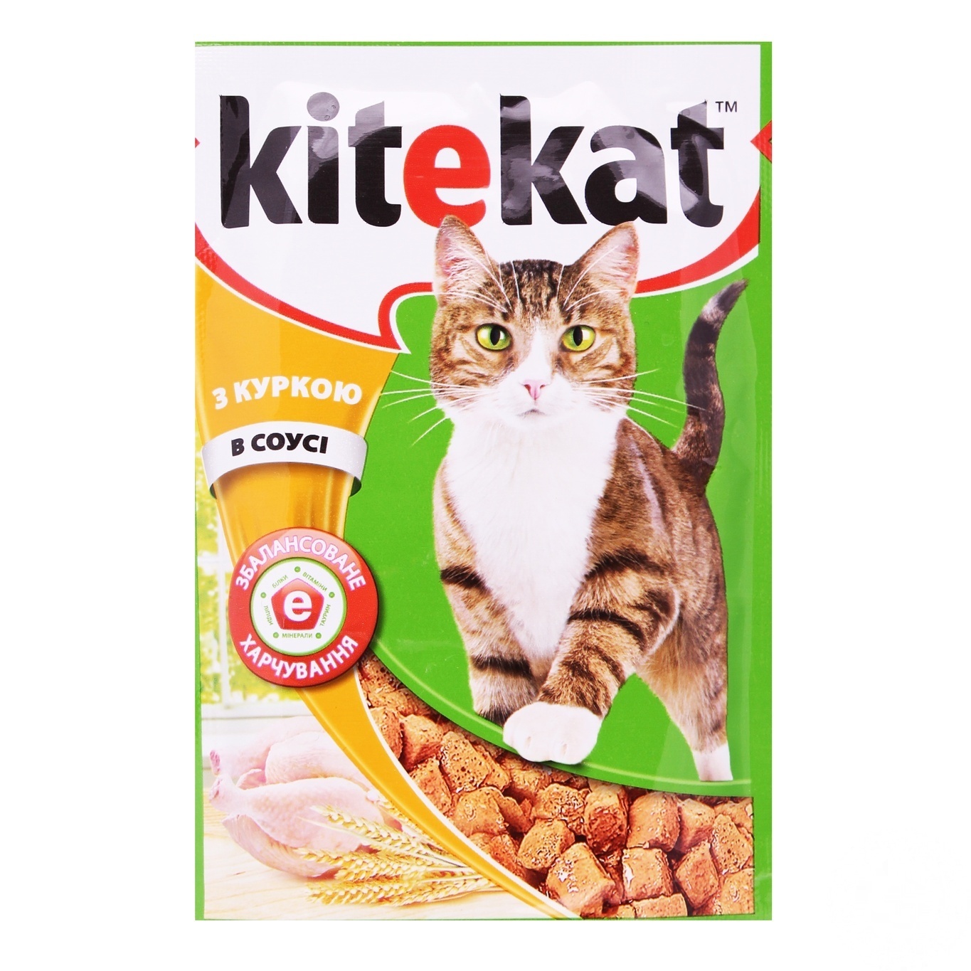 

Корм Kitekat для взрослых кошек с курицей в соусе 100г