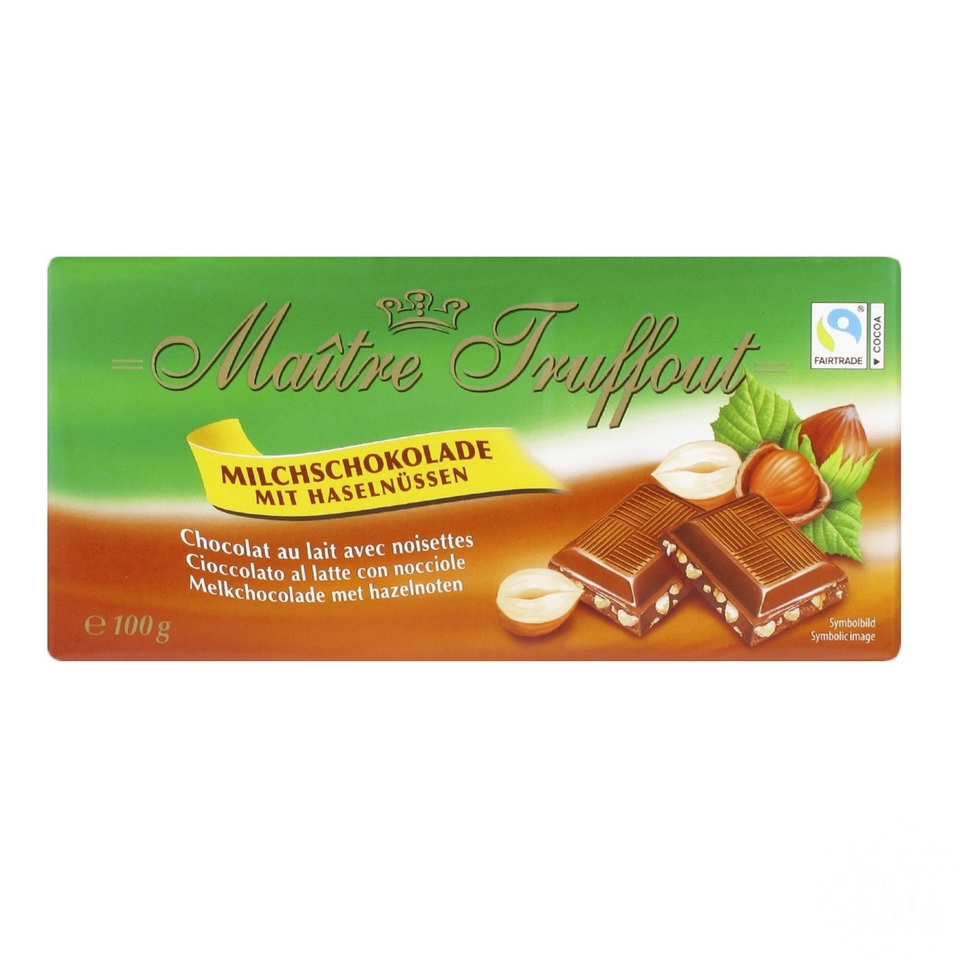 

Шоколад молочный Maitre Truffout с лесным орехом 100г