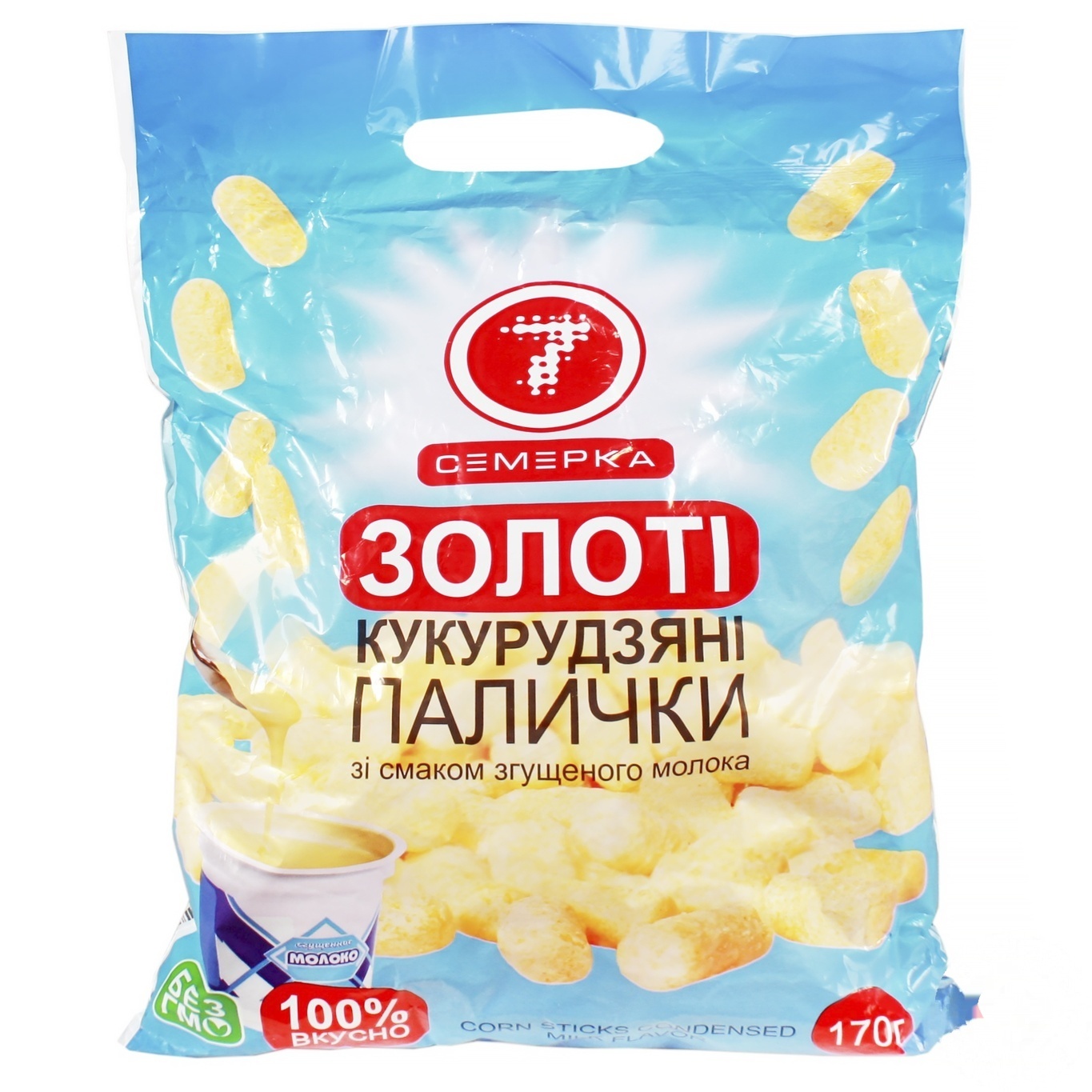 

Палочки кукурузные Семерка со вкусом сгущенного молока 170г