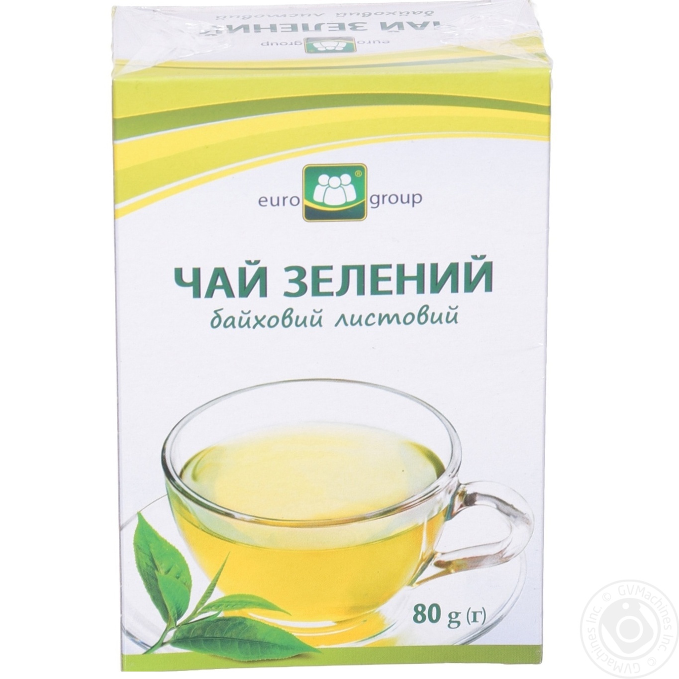 

Чай Еврогруп 80 г карт. зелений байховий