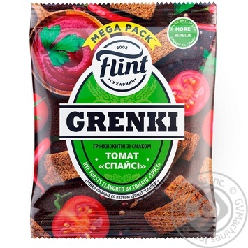 Гренки Flint Grenki ржаные Томат Спайси 100г - купить, цены на METRO - фото 1