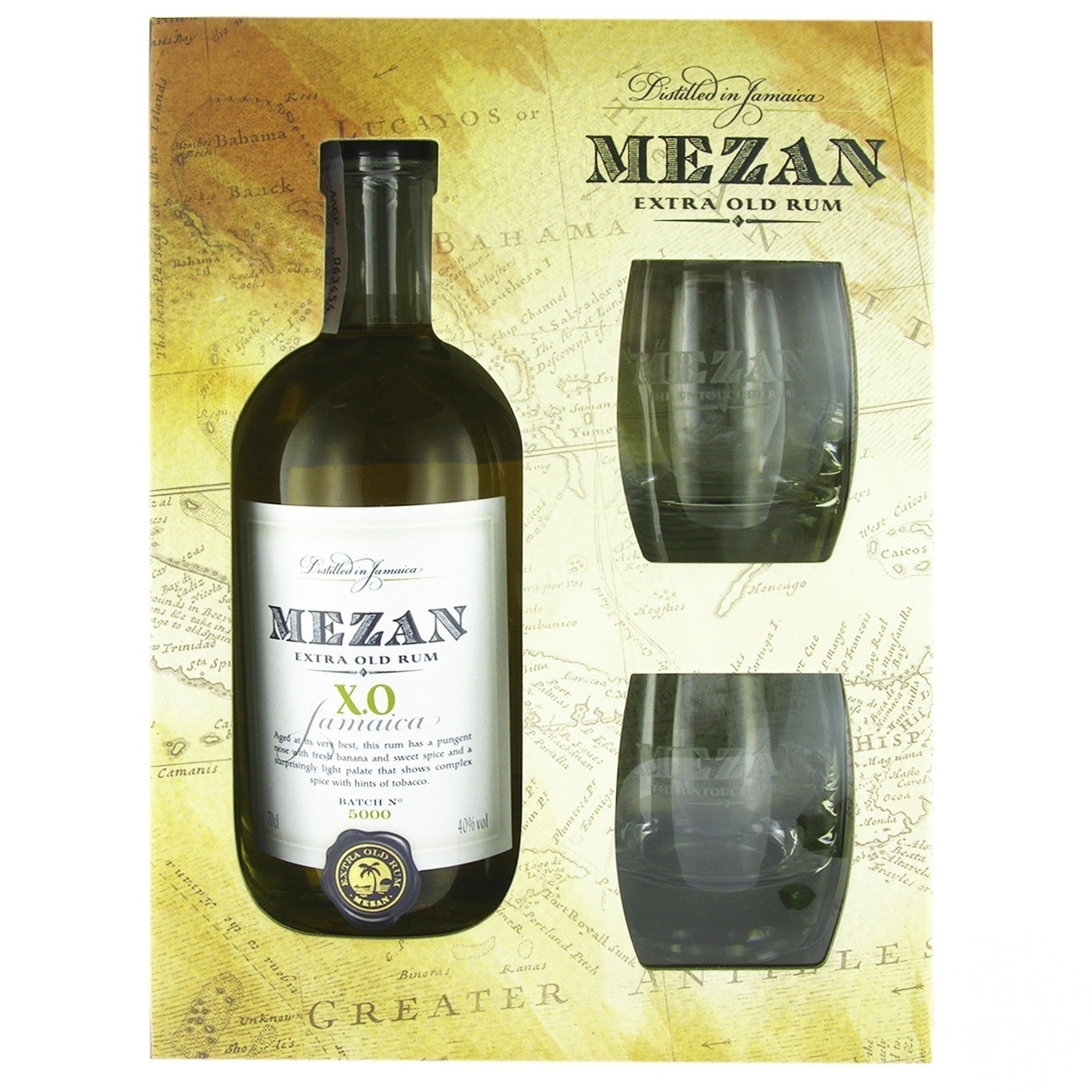 

Ром Mezan Jamaica XO 40% 0.7л + 2 стакана