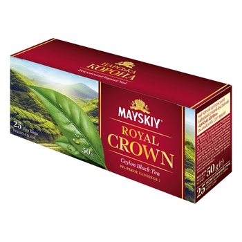 Mayskiy Royal Crown black tea 25*2g - buy, prices for MegaMarket - photo 1