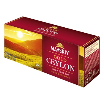 Mayskiy Gold Ceylon black tea 25*2g - buy, prices for Auchan - photo 1