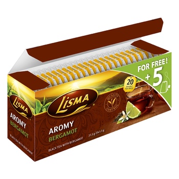 Lisma Aromy Tea black with bergamot in teabags 25pcs*1.5g - buy, prices for EKO Market - photo 4