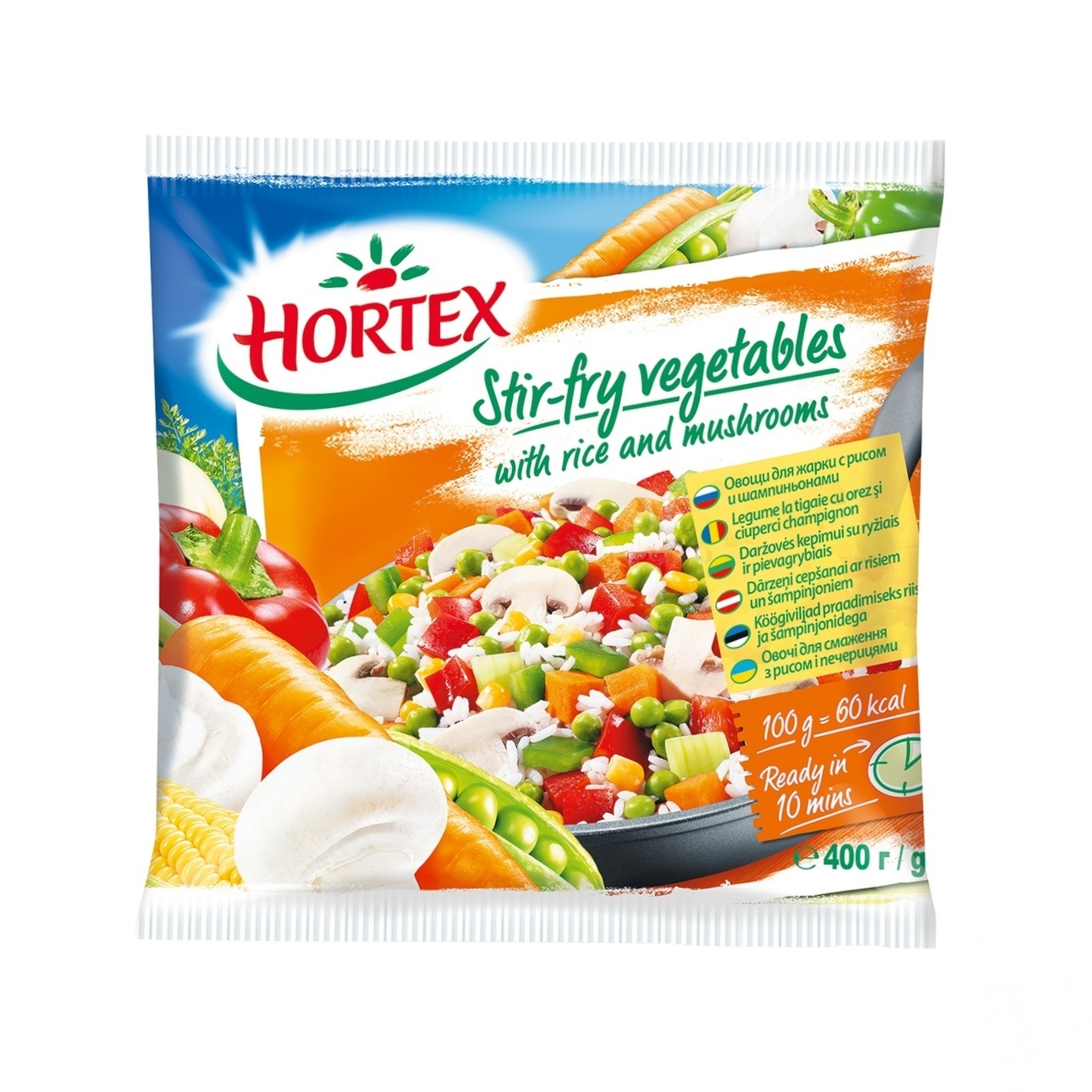 

Овощи для жарки Hortex с рисом и шампиньонами 400г