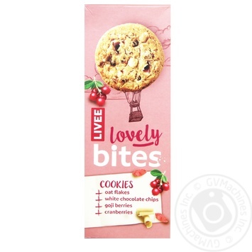 Livee Oatmeal Cookies with White Chocolate Pieces, Cranberries and Goji Berries 135g - buy, prices for COSMOS - photo 1