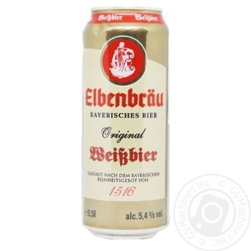 Пиво пшеничное Elbenbrau original weissbier нефильтрованное 5.4% 0.5л - купить, цены на - фото 1